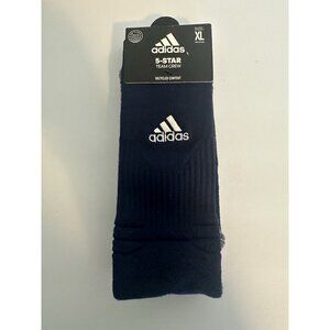 Adidas 5 Star Team Crew Socks Maximum Cushioned Mens Size XL 12-15 Navy NCAA New